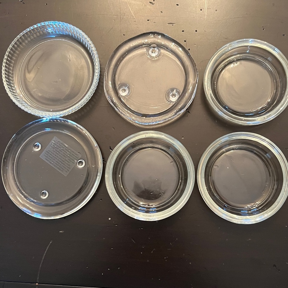 Set of 6 Glass Pillar Candle Plates Trivets